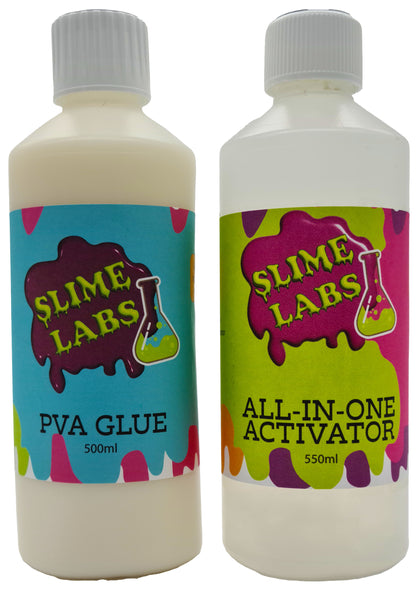 All-in-One Ultimate Slime Activator Bundle 500ml PVA Glue & 550ml Activator